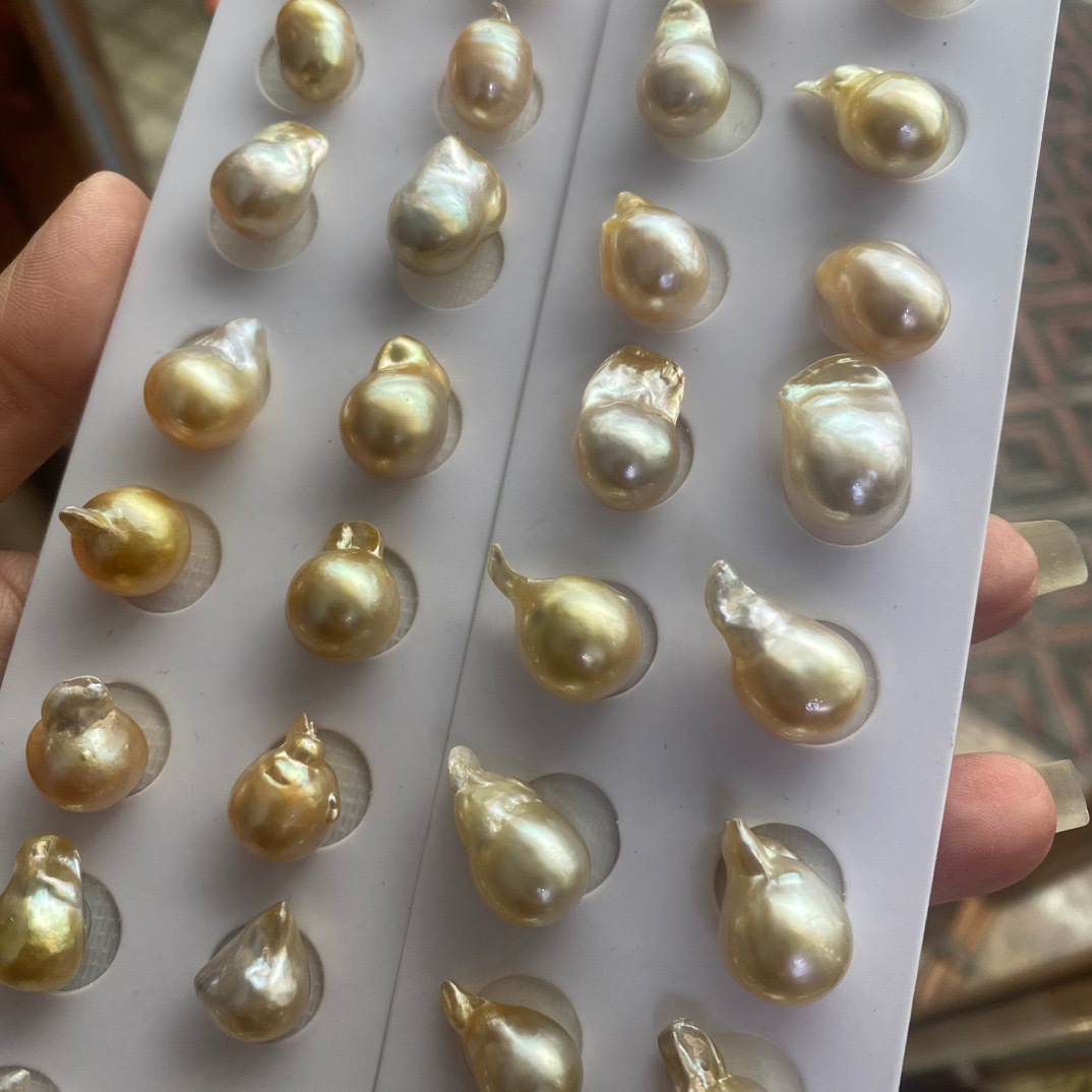 海水珍珠强光巴洛克11-12mm耳饰材料diy纯天然坠子散珠宫廷风