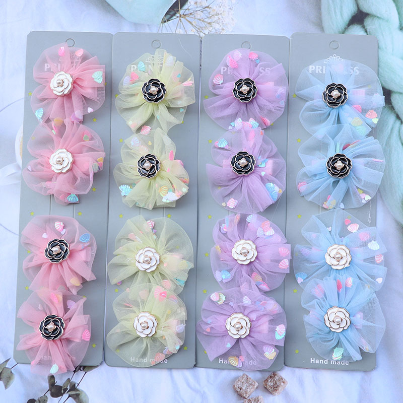 Korean Style Children's Flower Barrettes Cute Candy Color Baby Hair Clip Super Fairy Sweet Camellia Cloth Hair Accessories