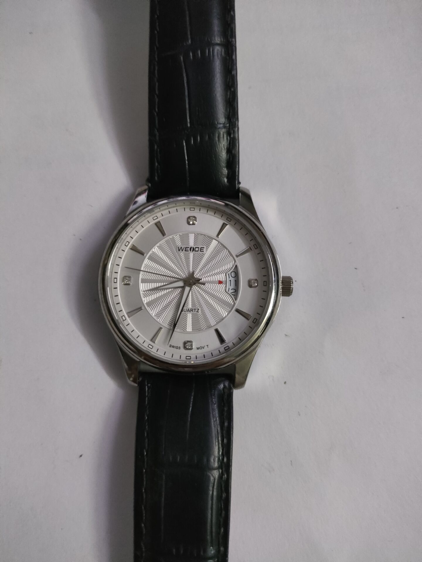weide威得手表皮带钢带腕表女表石英表银色手表