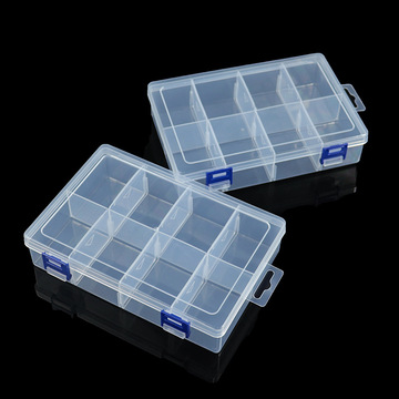 大号8格可拆双扣透明塑料收纳盒pp盒首饰卡片五金工具药盒整理盒