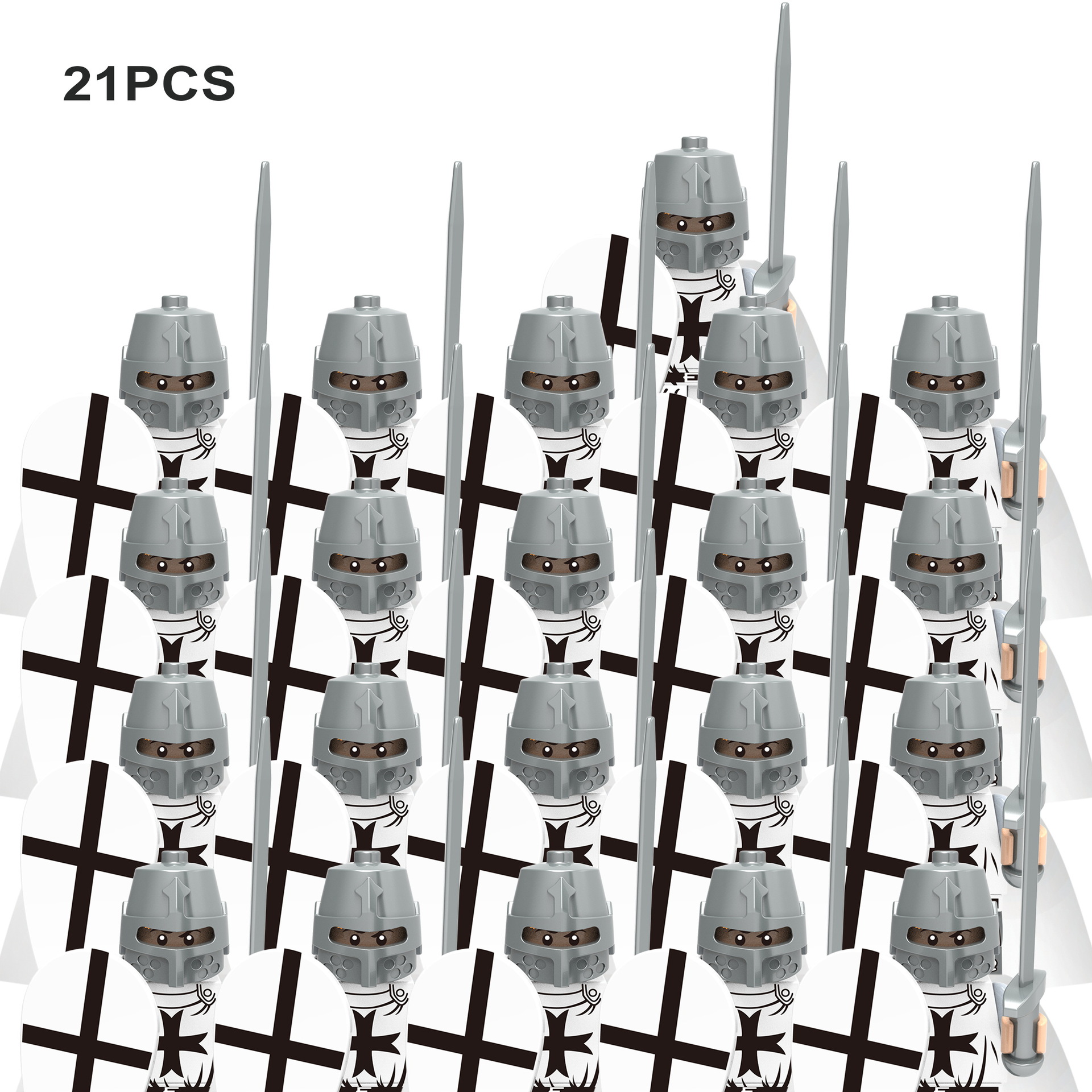 欣宏积木人仔中古第三方斯巴达勇士罗马十字军骑士拼装人仔xinh