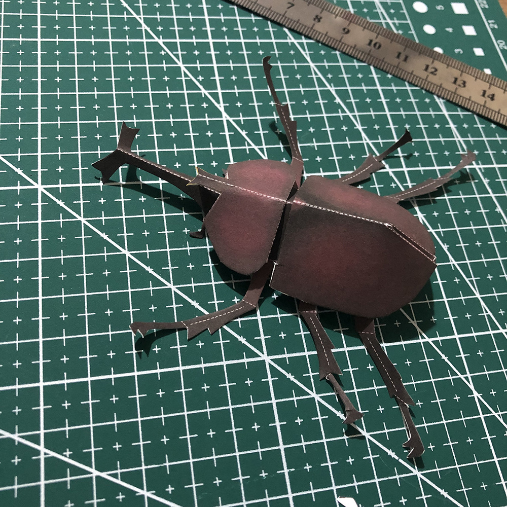 6件套独角仙 蝴蝶 蜻蜓 螳螂 昆虫纸模型 手工diy 学生活动 亲子