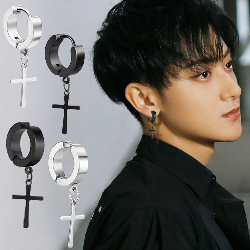 无耳洞弹簧男士耳夹夸张霸气耳圈耳环日韩版耳钉单只潮男免打孔