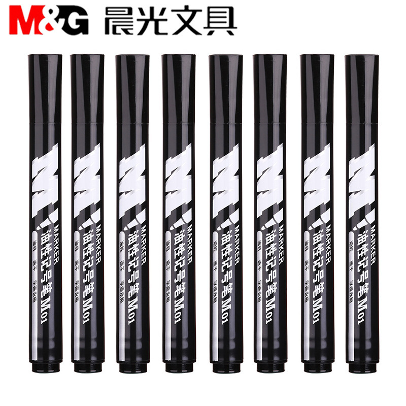 Chenguang Oily Marking Pen Quick-Drying Thick Head Hook Line Pen Logistics Express Marker Single Head Marker Pen Apmy2204