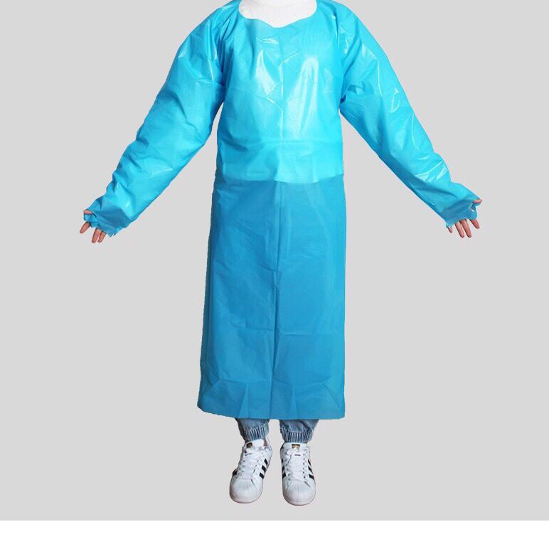 一次性cpe袍透气防护服一次性pe隔离衣探视服厂家直销塑料薄膜