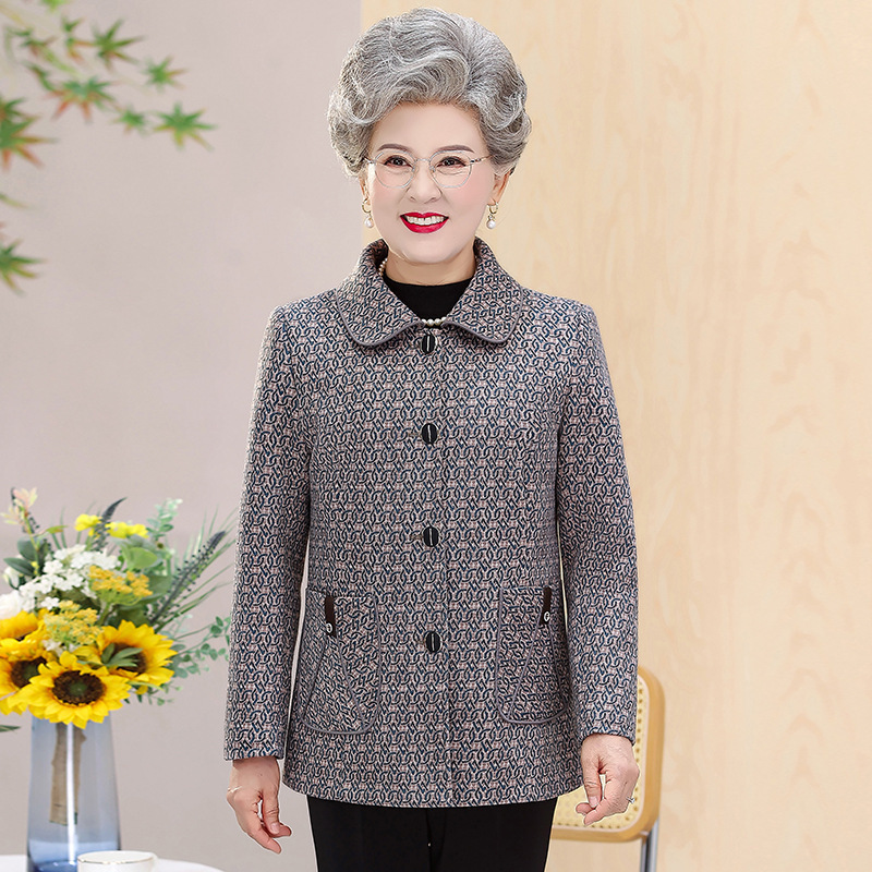 老年人秋装外套女奶奶装上衣老太太衣服60岁70妈妈装春秋长袖褂子