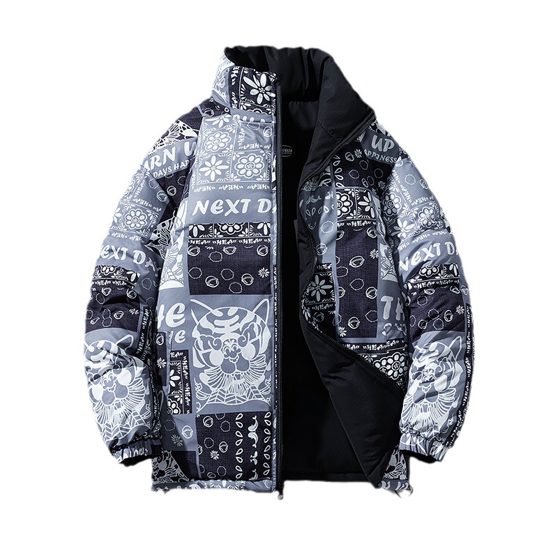 Cross-Border Men's plus-Sized plus-Sized Winter Tide Cotton-Padded Double-Sided Wear Camouflaged Male Couple Men's and Women's Cotton-Padded Jacket Winter Clothing Coat