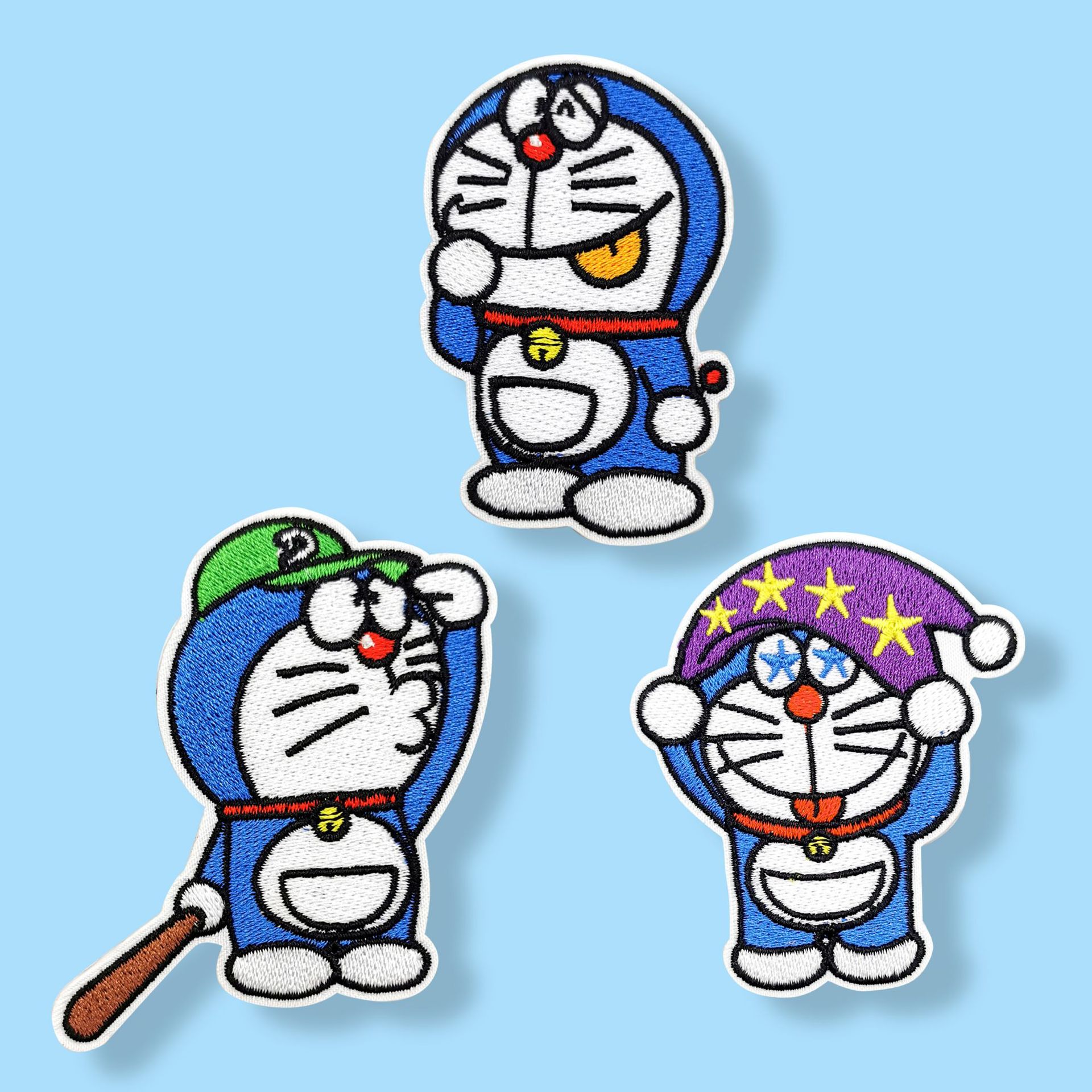 哆啦a梦卡通刺绣布贴叮当猫儿童衣服破洞补丁贴diy书包装饰自粘贴