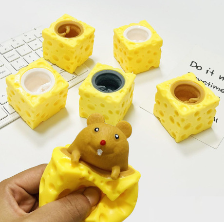 Creative Decompression Cute Cheese Mouse Cup Squeezing Toy Squeeze Vent Squirrel Cup Pressure Reduction Toy in Stock Wholesale