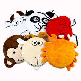 宠物用品狗狗毛绒发声玩具猴子螃蟹瓢虫羊熊猫等动物造型飞盘玩具