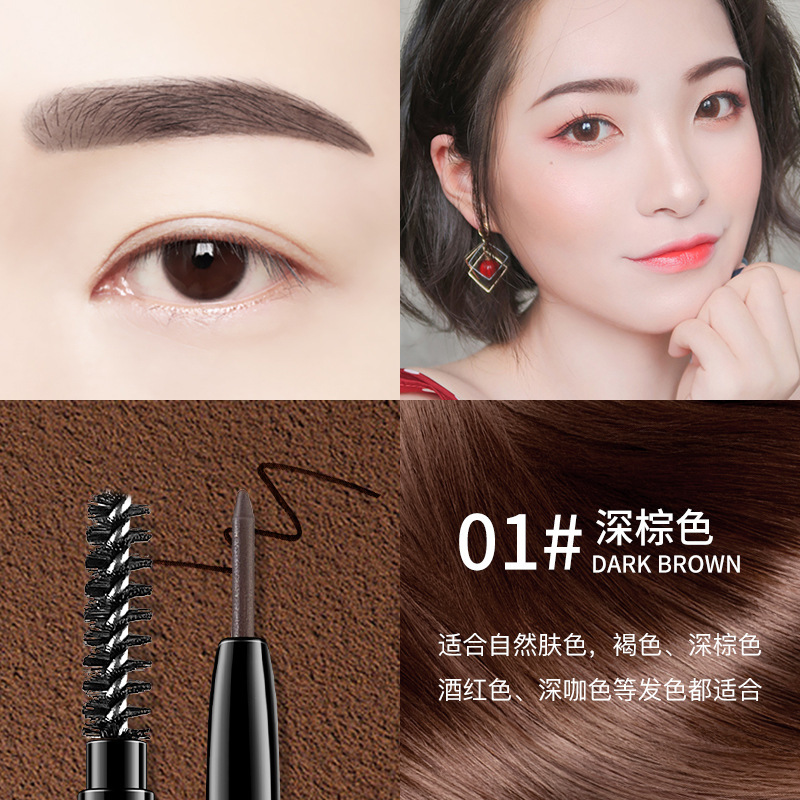 Novo Carved Shaping Ultra-Fine Eyebrow Pencil Ultra-Fine Pen Point Waterproof Sweat-Proof Not Smudge Female Beginner Double-Headed Eyebrow Pencil