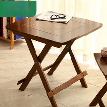 小折叠方桌子正方形折叠桌餐桌楠竹实木吃饭桌简易家用阳台折叠桌