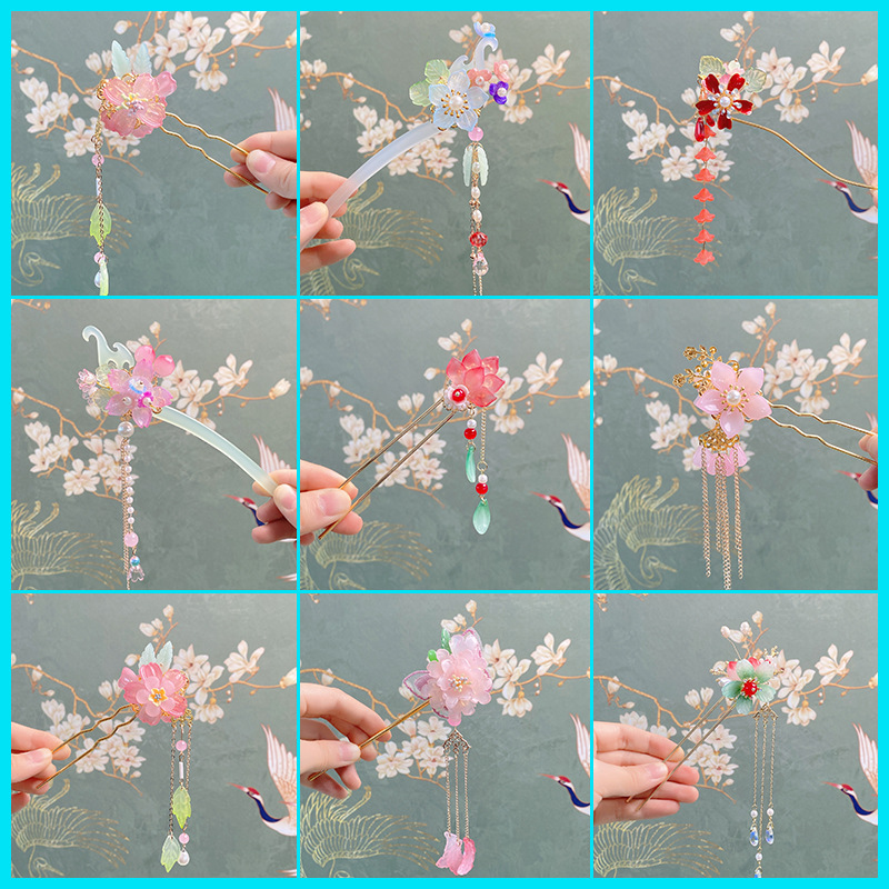 han chen ancient style factory new children‘s han clothing headdress hairpin chinese style hairpin girls retro hair accessories chopsticks wholesale