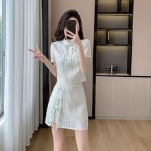 新中式国风轻奢套装女裙子夏高级感小个子洋气休闲短裙时髦两件套