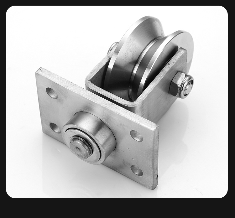 304不锈钢吊轮带板旋转万向轮v/u/h型槽轮 大门重型起重定滑轮