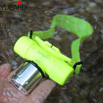 优豹t6潜水充电头灯强光水下防水远射补光紫光白光黄光