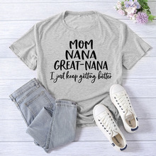 亚马逊货源mom nana great-nana印花短袖女士夏季上衣T恤休闲宽松