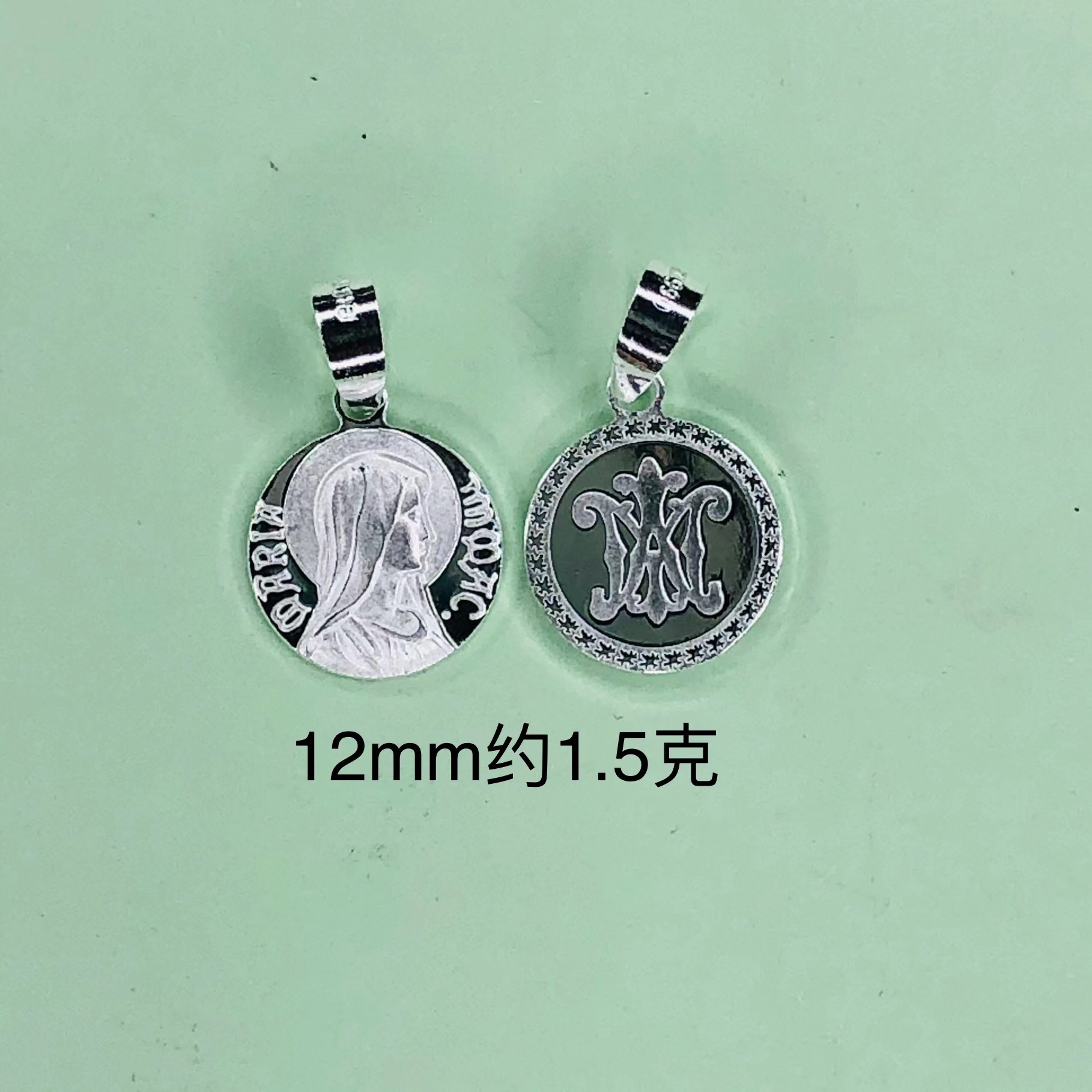 足银990圣衣圣牌天主教圣物十字架项链吊坠圣母玛利亚吊牌