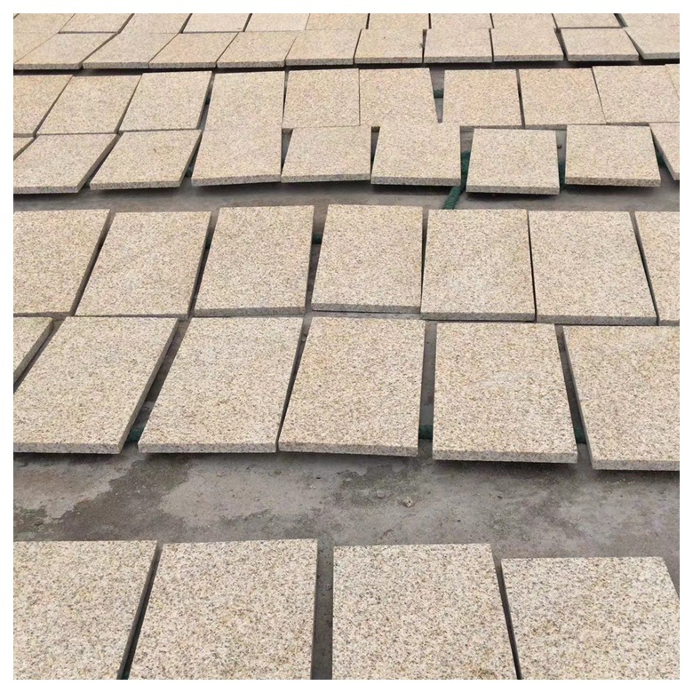 山东黄金麻火烧面 黄色花岗岩黄锈石火烧板 外墙砖干挂石材图片