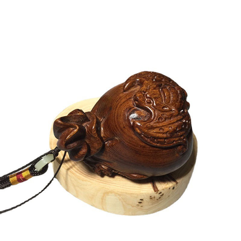 白酸枝花梨木雕刻手把件蝙蝠袋子工艺品木雕小件工艺品