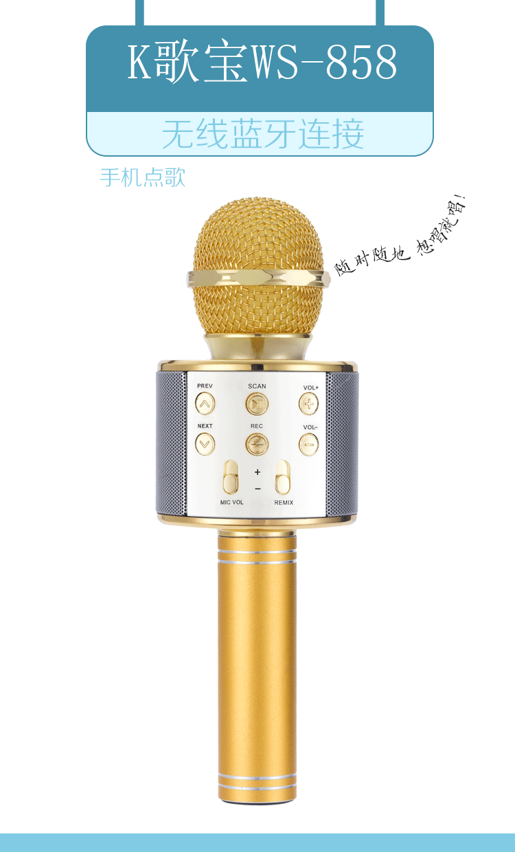 ws858 无线麦克风 蓝牙麦克风 外贸礼品现货