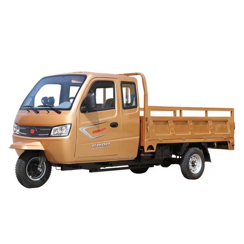 半棚三轮摩托车燃汽油农用货运载重时风四缸一排半封闭带棚三轮车
