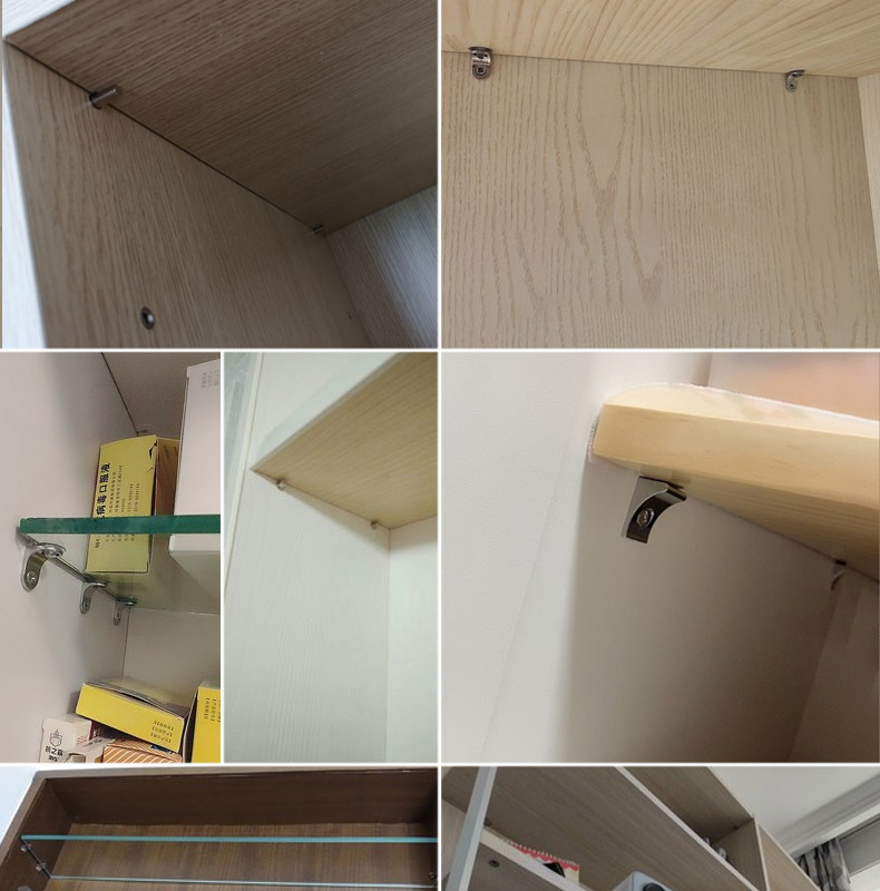 衣柜隔板钉粒搁板支架活动木板托架酒柜玻璃固定拖层板托家具配件-阿