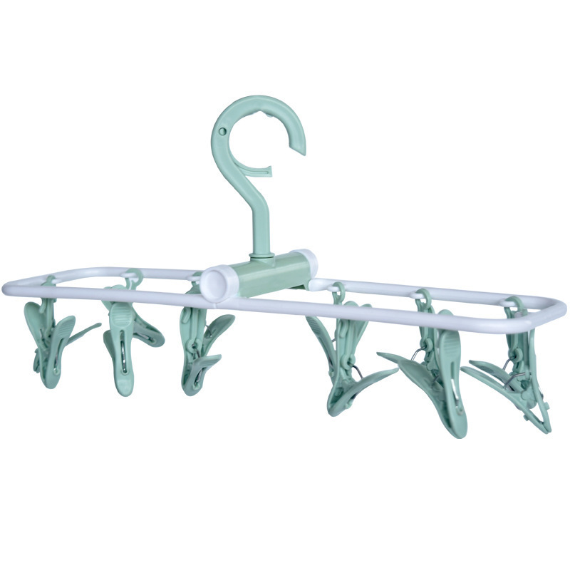 Folding Socks' Clip 12 Clip Hanger Foldable Hanger Home Underwear Socks Drying Hanger Source Manufacturer