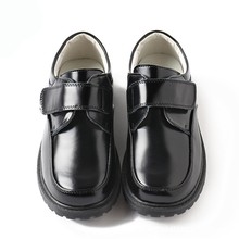 儿童黑色皮鞋英伦风学生花童2022春秋新款大中小男孩演出男童皮鞋