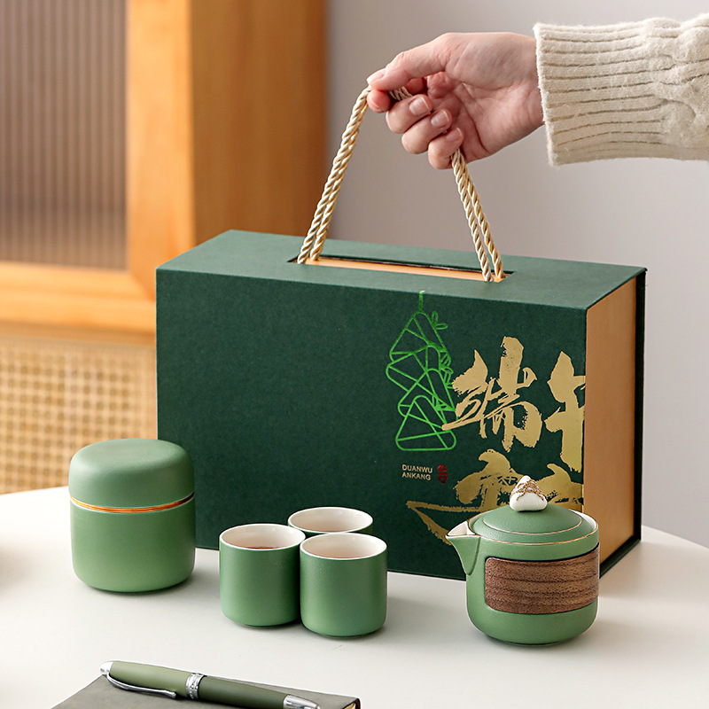 dragon boat festival gift tea set suit gift box high-end business gift enterprise welfare gift for customers holiday gift