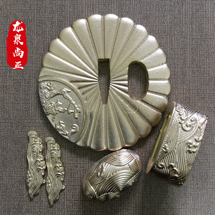龙泉尚亚武士刀配件日本刀镡黄铜日本刀护手武士刀镡配件刀盘纯铜