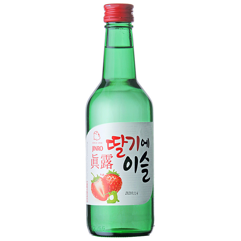 韩国 真露果味烧酒青葡萄/李子/草莓/新竹炭 360ml*20瓶整箱