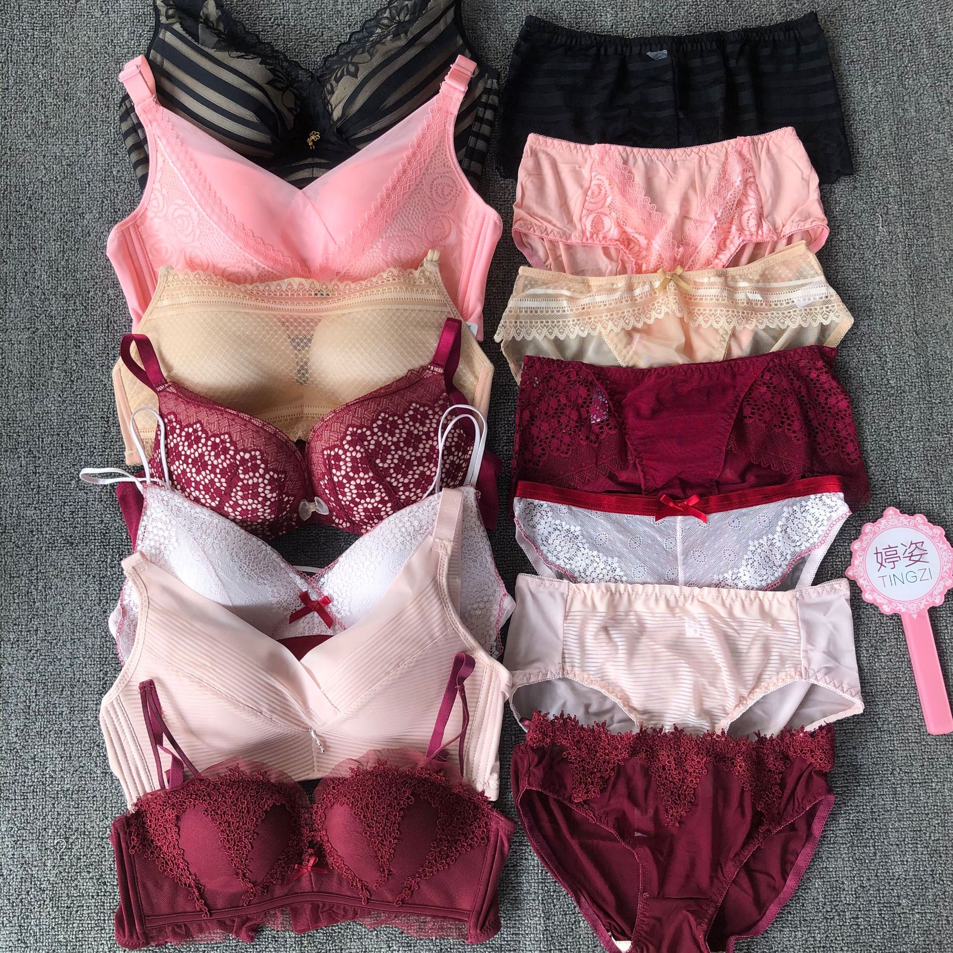 马来西亚越南出口爆款杂款无痕内衣内裤套装无钢圈库存特价文胸