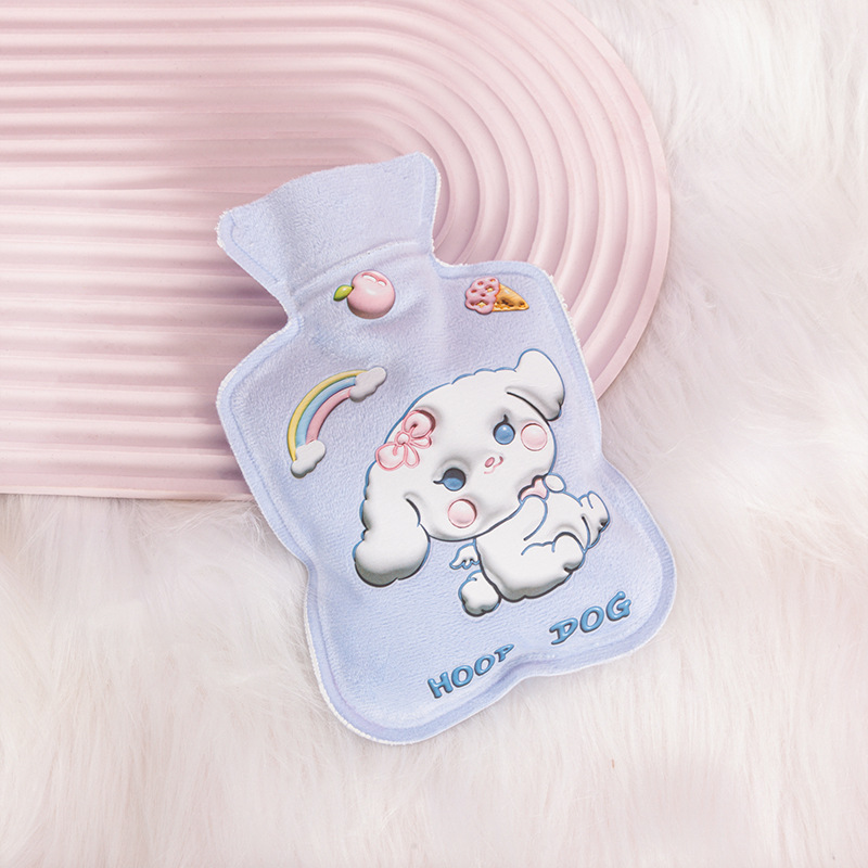 Ultra-Soft Plush Fabric Hot Water Injection Bag Household Outdoor Portable Good-looking Heart Hand Warmer Cartoon Cute Source