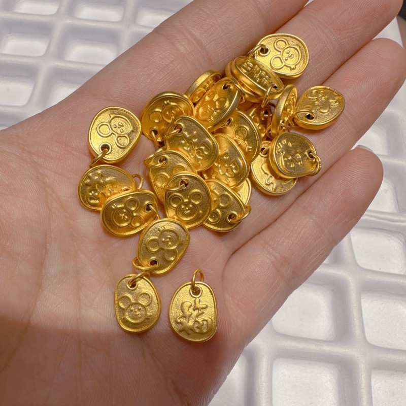 直播爆款5d无氰黄金十二生肖吊坠足金999黄金吊坠纯黄金挂坠包邮