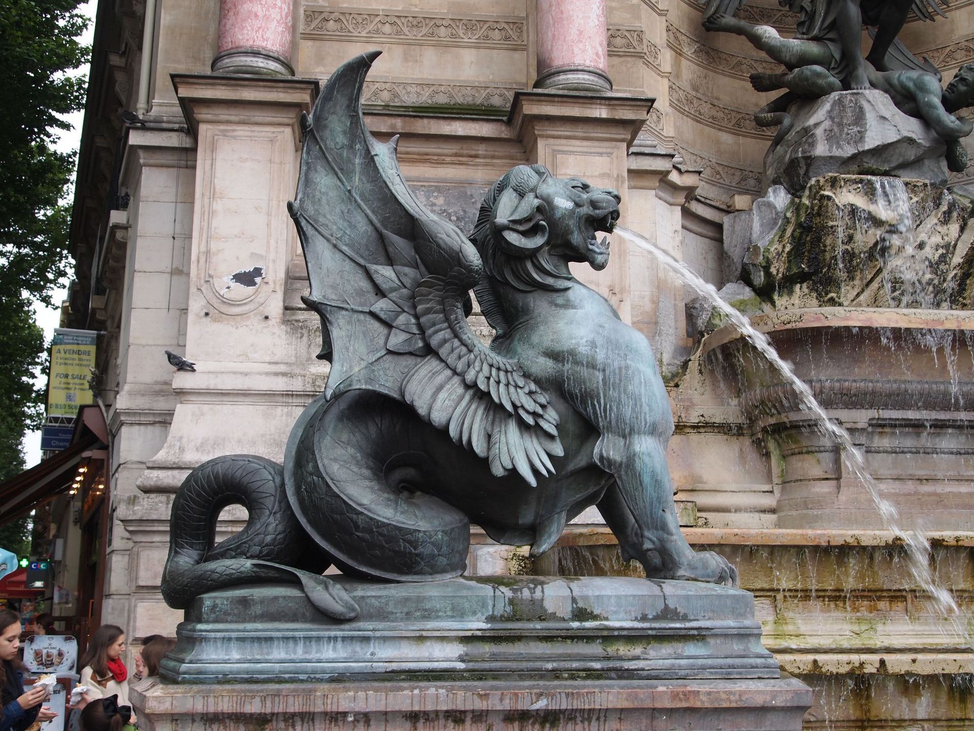 欧式喷水兽铸铜雕塑一对动物铸铜雕塑公司别墅院子门口落地摆件