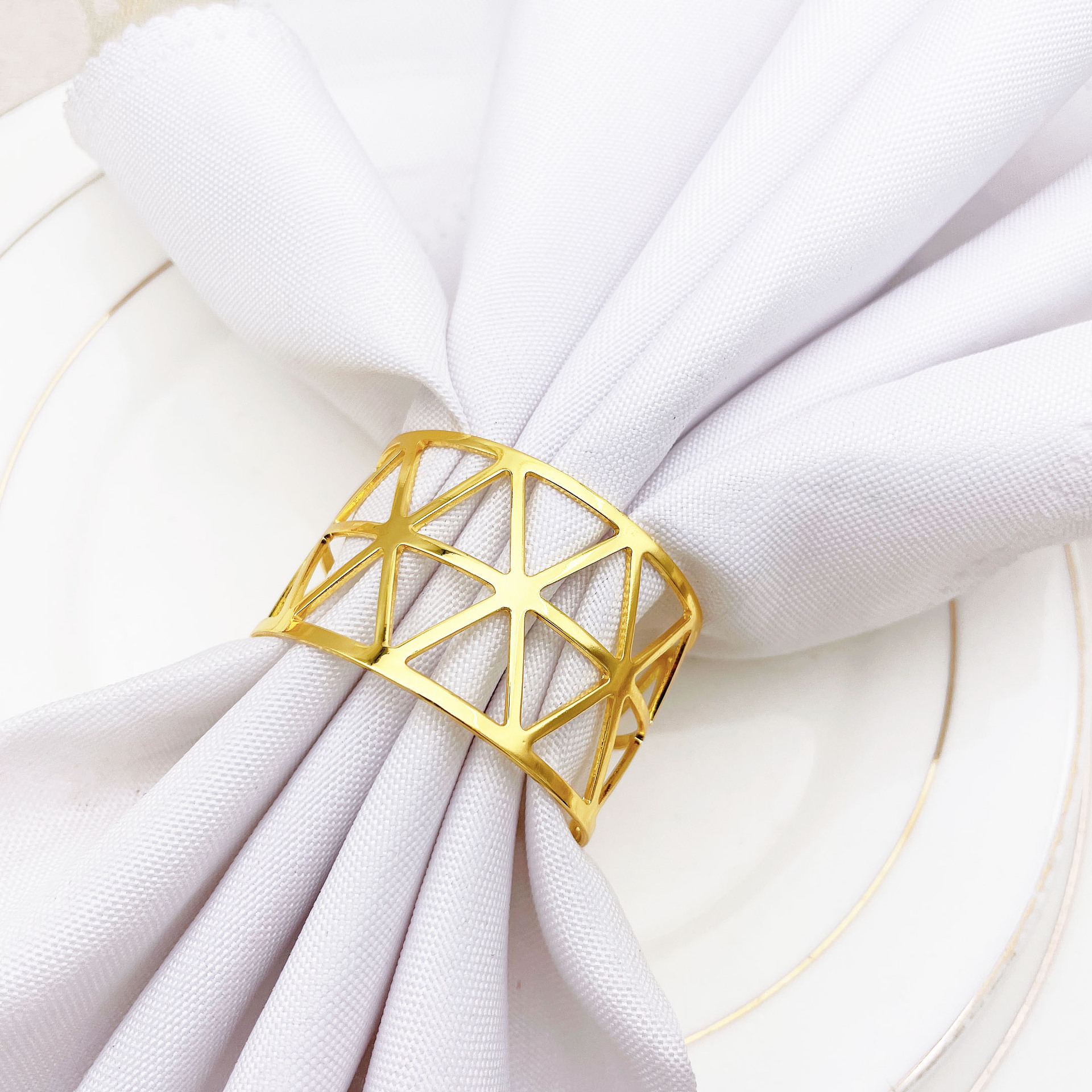 酒店西餐厅三角形金属餐巾扣餐巾环餐巾圈口布圈厂家批发