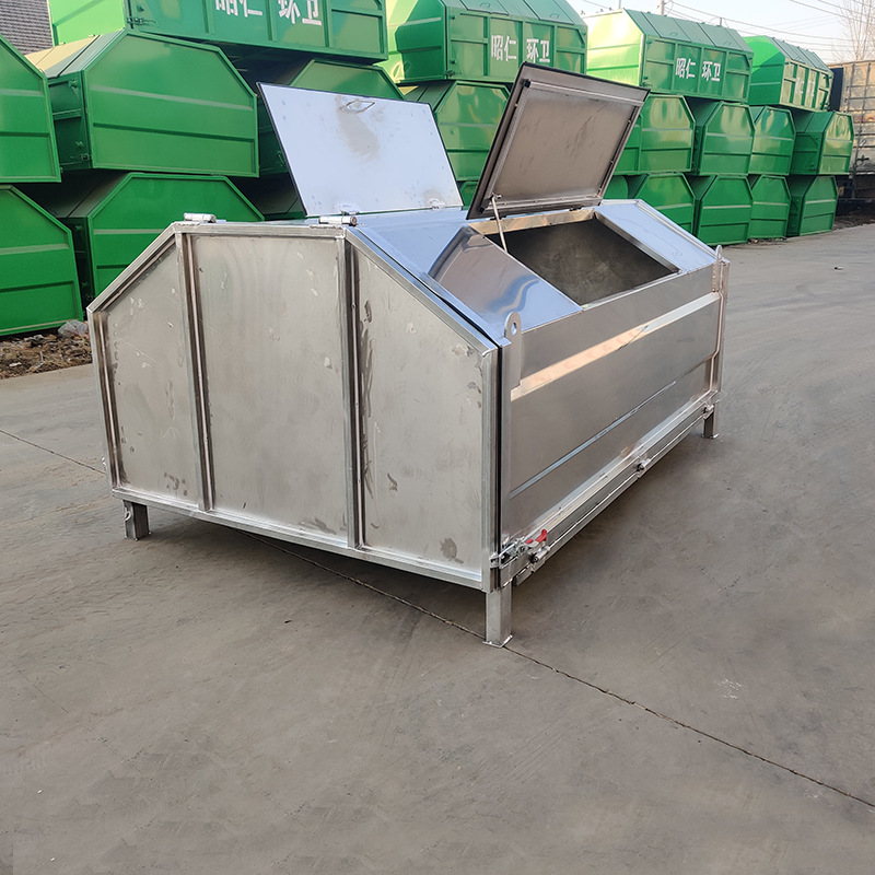 不锈钢勾臂垃圾箱 3方大型户外垃圾箱 垃圾站处理中转箱