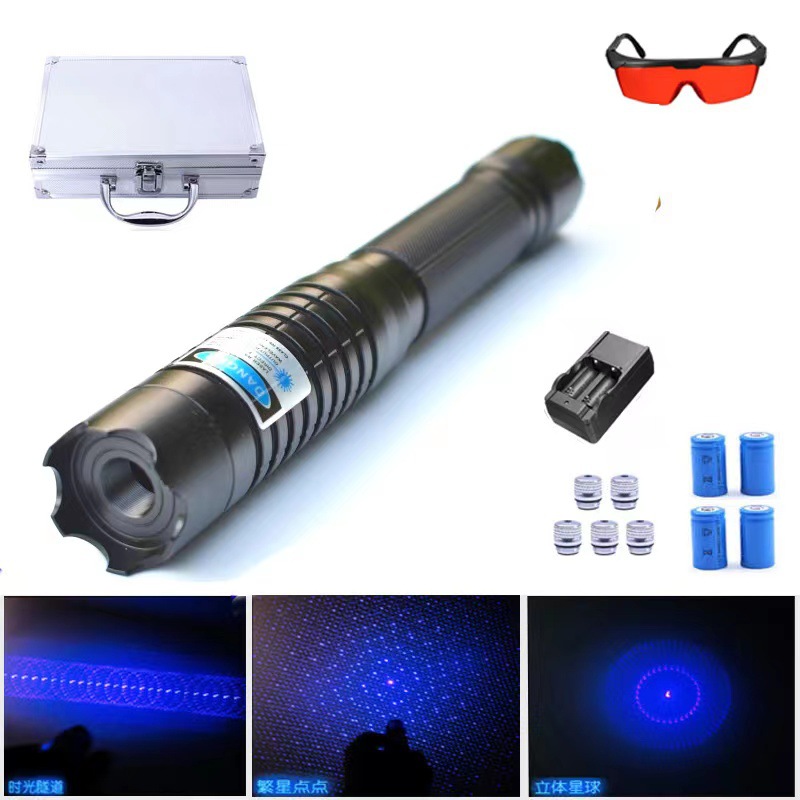 B 90,000 M Long Shot Laser Light Blue Light Laser Flashlight High Power Pointer Strong Light Marine Outdoor Laser Pointer