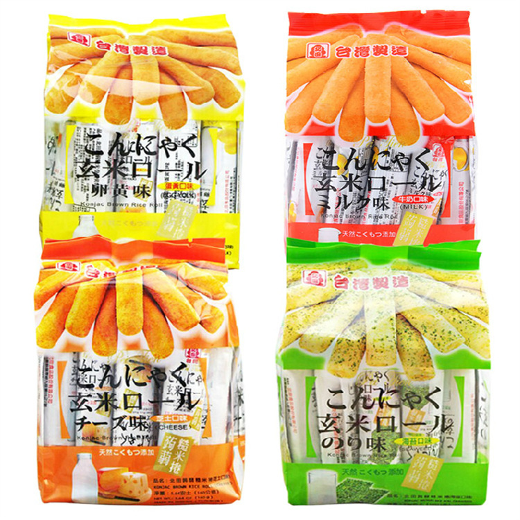台湾北田糙米卷能量棒160克/12袋 8味选择 进口休闲零食 一箱12袋