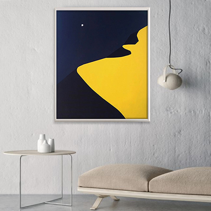 拼色手绘油画竖版走廊玄关装饰画客厅沙发背景墙挂画软装公司配画