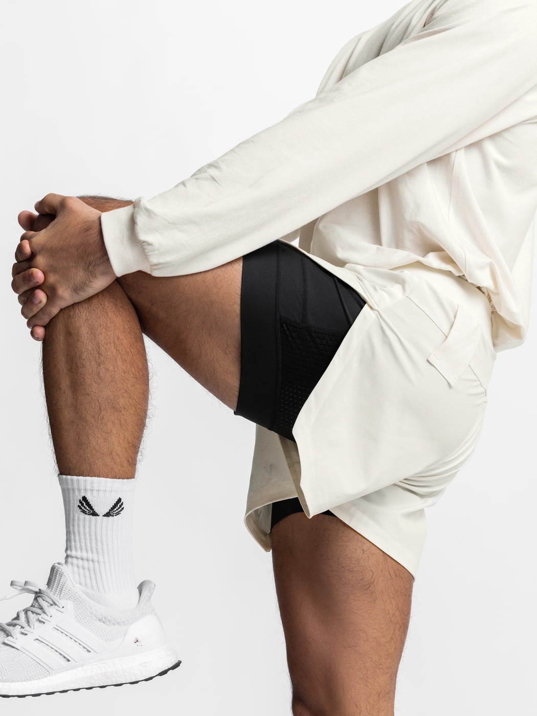 美式运动短裤男马拉松长跑田径三分裤开叉内衬健身跑步速干篮球裤