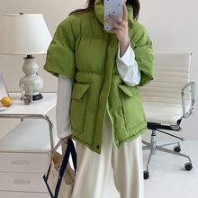 2023秋冬新款羽绒棉服加厚宽松外套休闲保暖半袖棉衣面包服女棉服