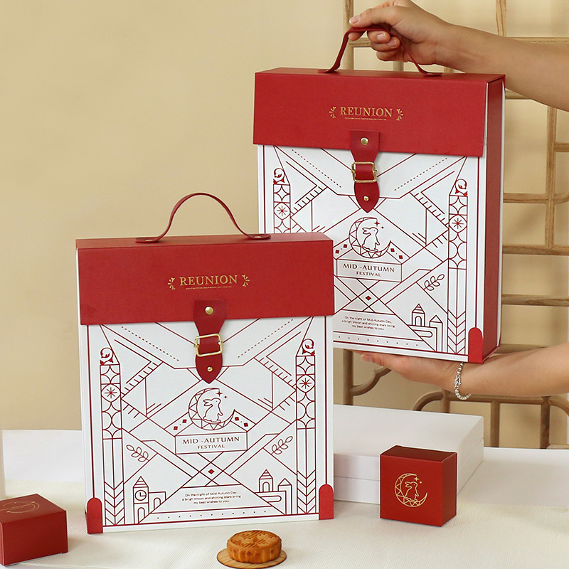 中秋盒子礼月饼包装盒礼盒手提高档硬盒6粒装8个流心蛋黄酥月饼盒