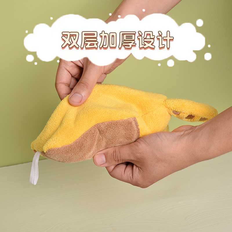 Cartoon Cute Towel Hanging Double-Layer Thickened Kitchen Bathroom Towel Handkerchief Kids' Towel