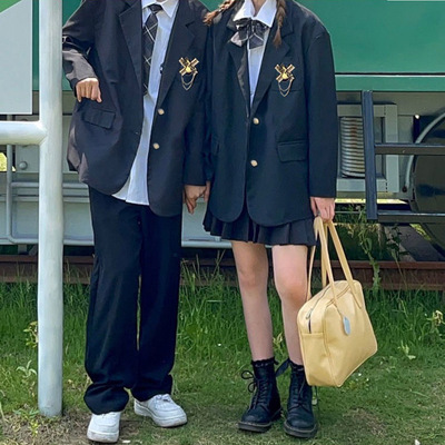 西装学院风套装英伦风日系春秋款长袖班服初中生高中生运动会校服