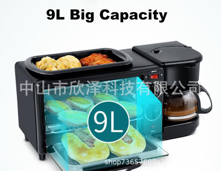 Foreign Trade Export Triple Breakfast Machine Baking Timing Function Household Automatic Toaster Sandwich Machine Gift