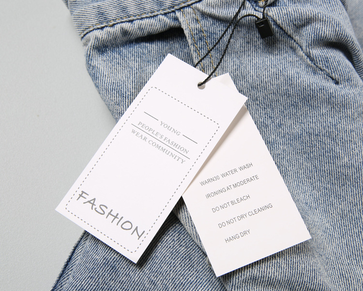 服装吊牌现货白色简约男装女装牛仔裤吊牌通用挂牌标签挂牌合格证