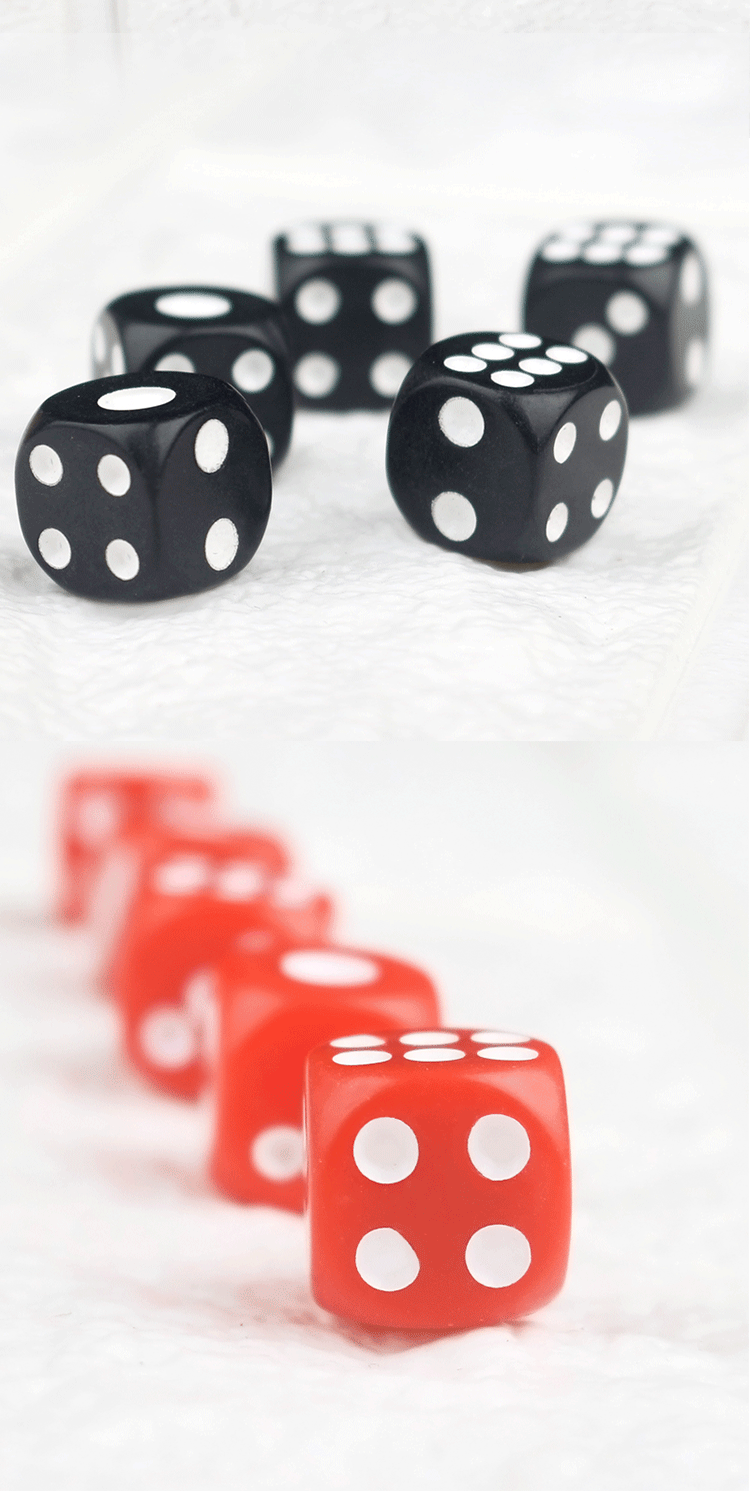 色子骰粒筛子数字色粒塑料骰子ktv酒吧喝酒骰子100粒/包5包包邮