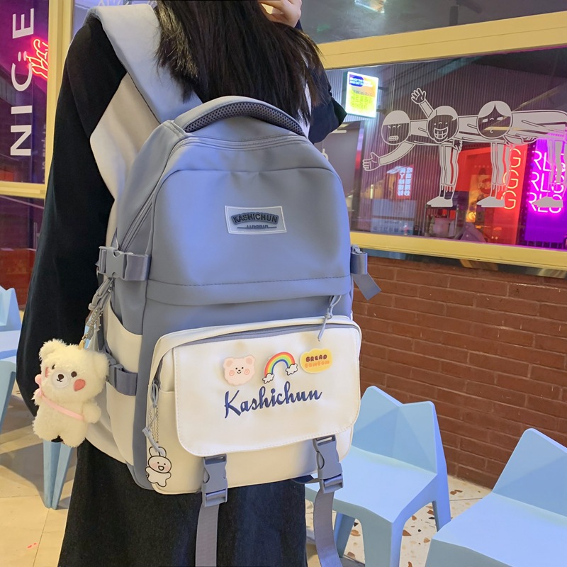 Schoolbag Female Ins Style Cute Korean Style Large Capacity Junior High School Student Primary School Student Three to Grade Five, Grade Six Backpack Backpack